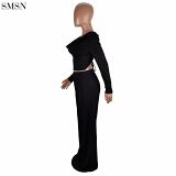 Best Seller Sexy Solid Color Backless Loose Pants Two Piece Casual Set Sportswear Ladies 2 Piece Set Women