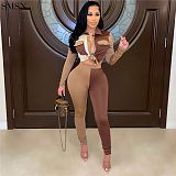 New Arrival 2021 Spliced hip lift sexy two-piece set women sets two piece casual fall two piece sets for women