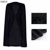 Best Design Solid color long cape blazer women trench coat winter puffy coats for women