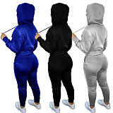 New Arrival 2021 Winter Casual 2 Piece Set Womens Hoodies Joggers Long Sleeve Velour Two Piece Set Two Piece Pants Set