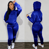 New Arrival 2021 Winter Casual 2 Piece Set Womens Hoodies Joggers Long Sleeve Velour Two Piece Set Two Piece Pants Set