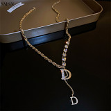 Wholesale Stainless Steel Cuba Chain Necklace Ancient English Letter D Necklace Individual Name Custom Necklace Woman