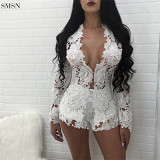 New Trendy Solid Color Lace Cardigan Long Sleeve Shorts Two Piece Outfits Set Women Sets Two Piece Sexy 2 Piece Set Women
