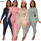Fashion Casual Solid Color Long Sleeve Joggers Womens Clothing Two Piece Pants Set Women 2 Piece Sets Women Sets Two Piece