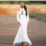 Amazon Autumn 2021 New Women'S Trade Large Size High Waist Sexy Fishtail Dress Africa Long Dress