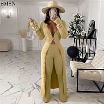 Best Design Solid Color Plush Long Coat Casual Suit Wholesale 2 Piece Set Women Clothes 2 Pice Women Sets