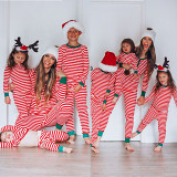Amazon Christmas Parent-Child Suit Stripe Print Long Sleeve Home Casual Two Piece Suit