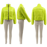 High Quality Winter Jacket Woman Solid Color Zipper Warm Lady Down Jacket