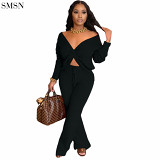Latest Design Pit Strip On Both Sides To Wear Micro Horn Thickening Suit Women Pants Sets For Fall