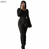 Casual Solid Color Long Sleeve 2 Piece Set Women 2 Piece Set Women Two Piece Set