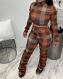 Stripe high waist casual fashion women sets crop top stacked pants 2 piece sets