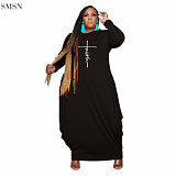 High Quality Casual Long Sleeve Plus Size Women'S Dresses Plus Size Sexy Dress Long Dress