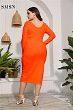 Fashion Solid Color Simple Cheap Casual Women Dress Fall Dresses Plus Size Dress