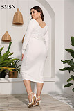 Fashion Solid Color Simple Cheap Casual Women Dress Fall Dresses Plus Size Dress
