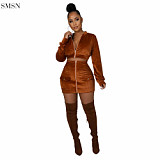 Sexy Spring Solid Color Cardigan Crop Top Two Piece Skirt Set Women Skirt Two Piece Set 2 Piece Set Women