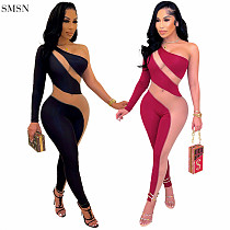 Casual Long Sleeves Patchwork Women One Piece Jumpsuits Jumpsuit Women Rompers Women Jumpsuit
