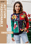Latest Design Clothes Kinted Top Tunic Tops Women Sweater Ladies Blouses Christmas Tree Sweater