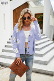 New Style Women knitted Sweater floral Embroider design Long sleeves Loose Women Coat Cardigan Sweater Women