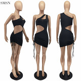 Sexy One Shoulder Hollow Out Bodycon Mini Dress Girls Dresses Dresses Women