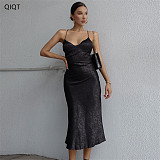 New Arrival Wholesale Womens Clothing Silk Dress Ladies Dresses Casual Apparel Dress