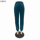 Hot Selling Trend Match Color Loose Wide Leg Sweatpants Women'S Pants & Trousers