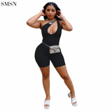 Good Quality Solid Color Ripped Sleeveless Shorts Jumpsuit Sexy Jumpsuits For Women