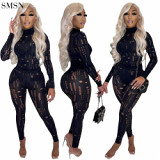 Latest Design High Neck Knitted Sexy Slim Ripped Two-Piece Set Sweatpants Set Women