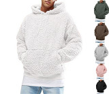 Men's autumn and winter new plush and fleece hooded hoodie sweater men