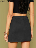 Hot Selling Casual Leather Velvet High Fanny Zipper Skirt Short Skirts For Women
