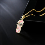 Couples Necklaces Drop Oil Slippers Pendant Gold Necklace Zircon Jewelry