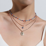 New Multilayer Necklace Set Devil'S Eye Pendant Necklace For Women