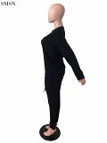 Good Quality Solid Color Long Sleeve Pants Two-Piece Suit Women Sweatsuit Set Tracksuit Set