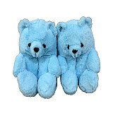Teddy bear slippers colorful home thickened warm slippers