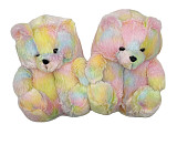 Teddy bear slippers colorful home thickened warm slippers