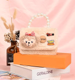 Fur round bag children's fashion cute cartoon little girl messenger chain princess bag wholesale