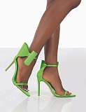 2022 pointed toe sexy bow satin high heels women sandals