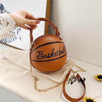 Individual Basketball Bag One Shoulder Crossbody Bag Small Round Bag Women'S Bag