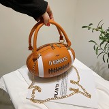 Rugby Personality One Shoulder Cross Mini Chain Ball Bag
