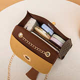 Printed Stitching Handbag Lock Chain Single Shoulder Cross Bag