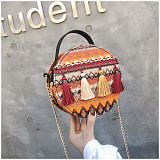 2022 Ethnic Style Woven Tassel Handbag Crossbody Bag