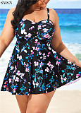 Plus Size Dress V Neck Sexy Floral Slip Dress Swimsuit