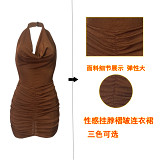 solid color wholesale clothing women sexy sleeveless mini dress