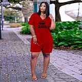wholesale clothing casual Loose print wide-legged shorts women jumpsuit