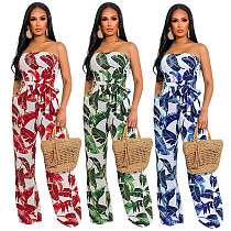 sexy print backless wide leg one piece jumpsuit and romper wholesale clothing