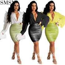 wholesale Spring new women's fashion luxury ostrich feather decorative tassels shirt