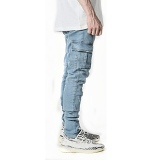 Fashion Hombre Mujer Multi Pocket Casual Pencil Cotton Straight Leg Men's Trousers Pants Jeans Stacked Jogger Men