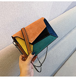 New Frosted Shoulder Bag Messenger Bag Fashion Contrast Color Small Square Bag
