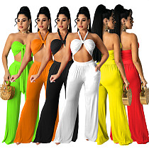 Bandage 2 piece Pants Wide leg Women Two Piece Set 2022 Women Outfits