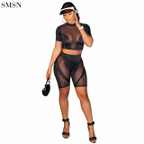 Mesh Perspective Breathable Leisure Two Piece Set