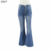 Hot Selling Slim Lanky Pants Washed Women'S Jeans